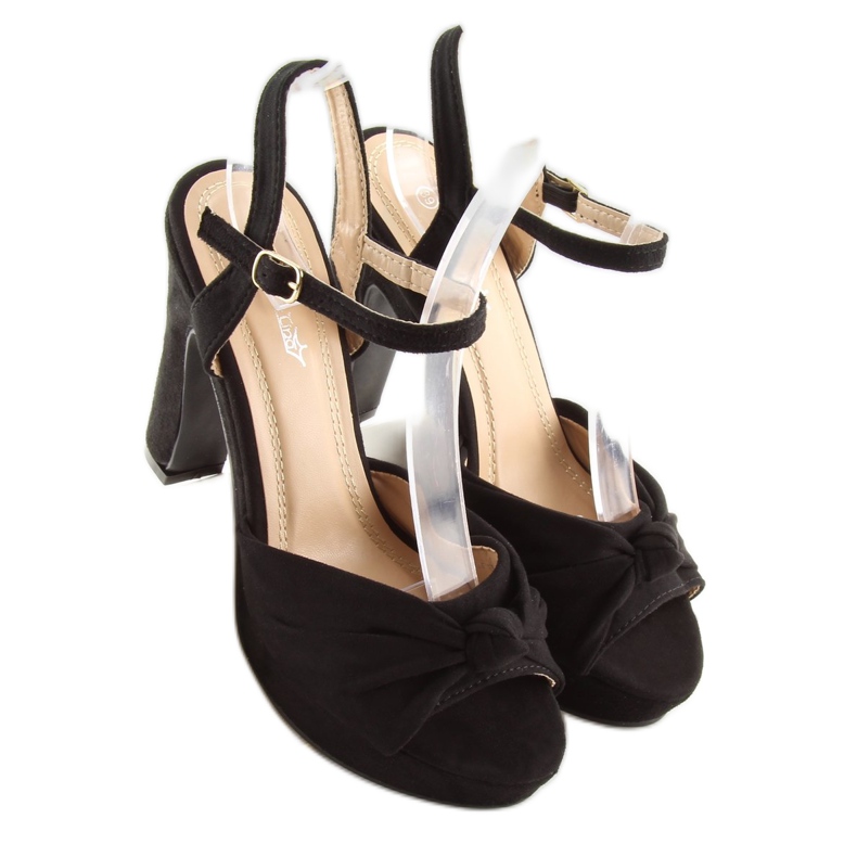 Sandale na stup crne BJ1603-SD crne crno 2