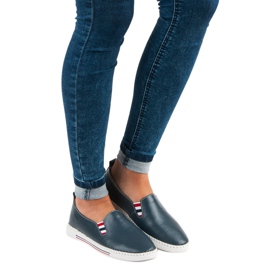 Filippo Mornarskoplavi kožni papuči plava 1