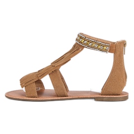 Evento Boho smeđe sandale smeđa 1