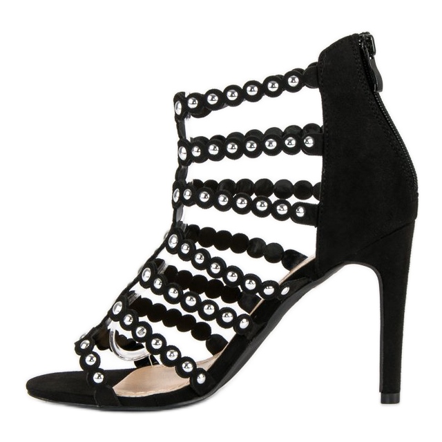 Crne sandale na visokoj potpetici crna 2