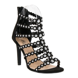 Crne sandale na visokoj potpetici crna 1