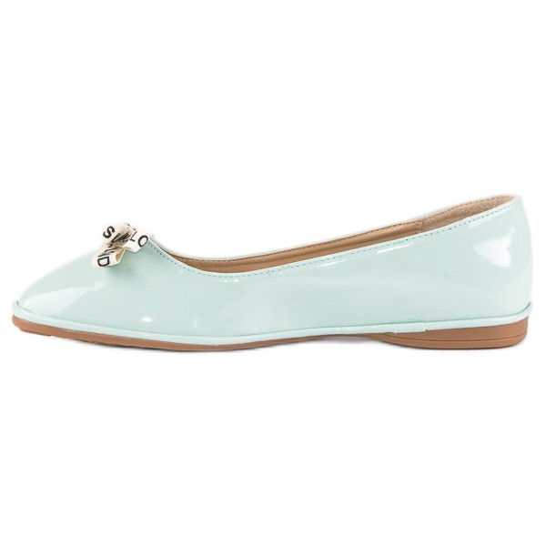 Ideal Shoes Mint lakirane balerinke zelena 1