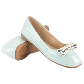 Ideal Shoes Mint lakirane balerinke zelena 2