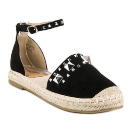 Ravne sandale espadrile crna 1