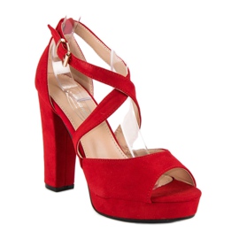 Sandale na visokom stupu crvena 1
