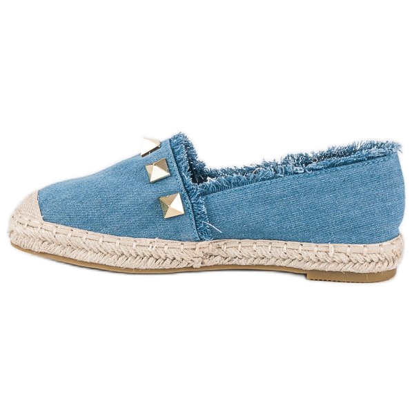 Bestelle Traper espadrile s rhinestones plava 1