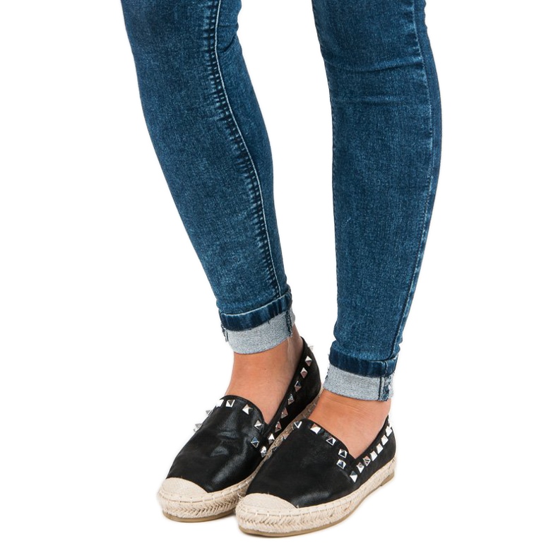 Forever Folie Crne espadrile s kopčama crno 1