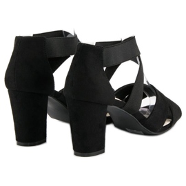 Filippo Sandale od antilopa na stupicu crno 1