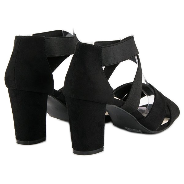 Filippo Sandale od antilopa na stupicu crno 1