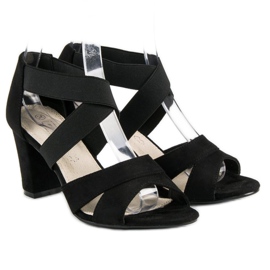 Filippo Sandale od antilopa na stupicu crna 2