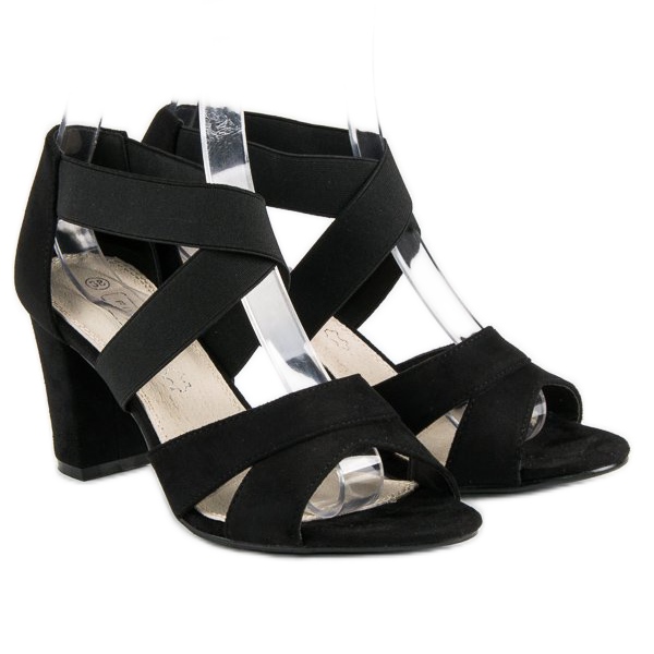 Filippo Sandale od antilopa na stupicu crna 2