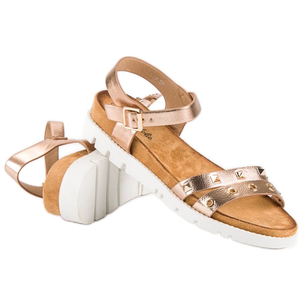 Forever Folie Ružičaste sandale s rhinestones ružičasta 2