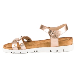 Forever Folie Ružičaste sandale s rhinestones ružičasta 1