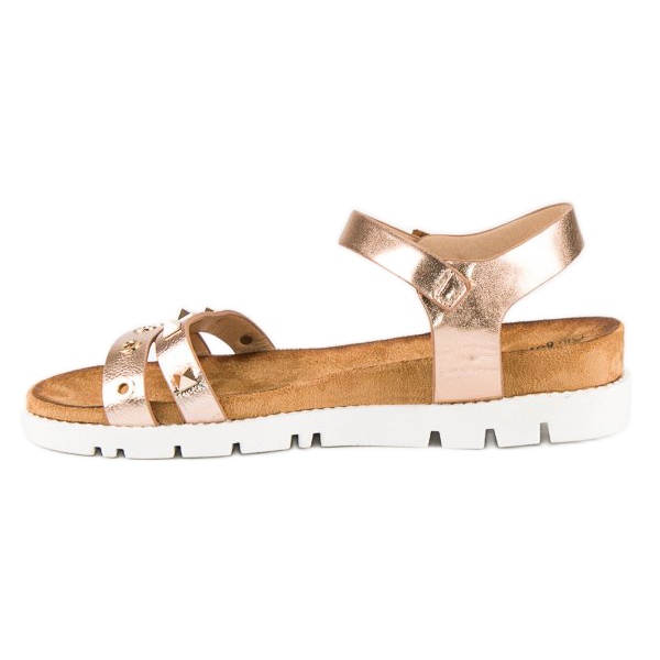 Forever Folie Ružičaste sandale s rhinestones ružičasta 1