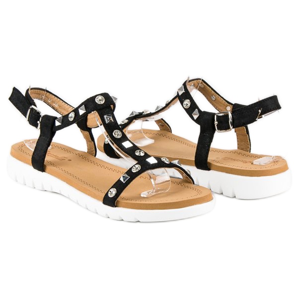 Bestelle Udobne ravne sandale crno 1