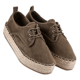 Seastar Ažurirane espadrile na platformi zelena 1