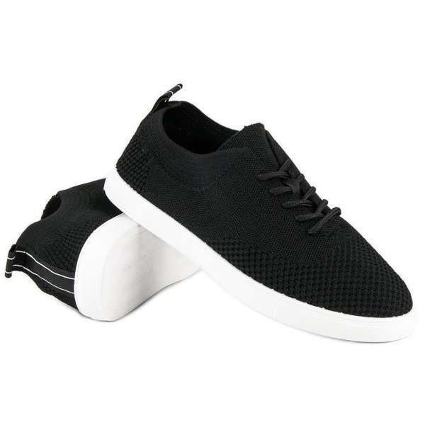 Super Me Tenisice vezane tkaninom crno 1