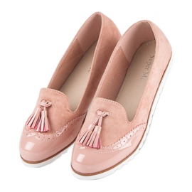 Super Me Ružičaste mokasine s resama ružičasta 1