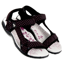 American Club Američke sandale od tekstila na čičak crna 2