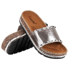 Seastar Elegantne ženske papuče siva 2