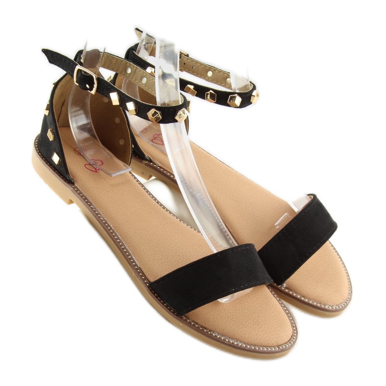 Crne sandale s čavlima 117-11 crne crno 2