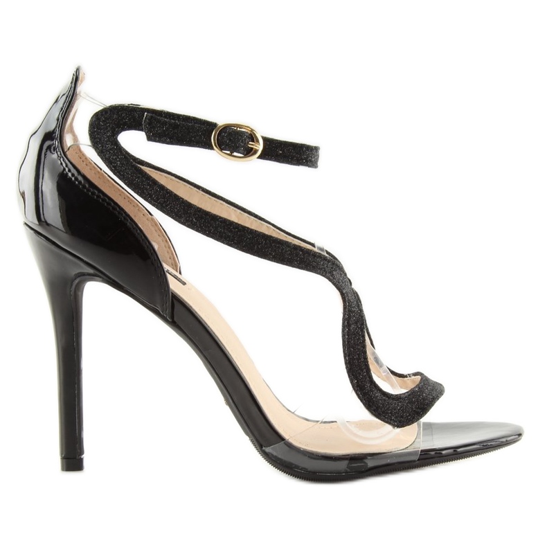 Crne sandale na visoku petu 1443 crne crno 2