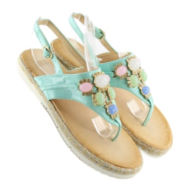 Sandale s kamenčićima mente 3072 mint plava 2