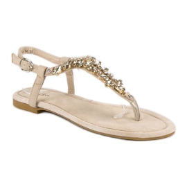 Vices Elegantne ravne sandale poroke smeđa 1