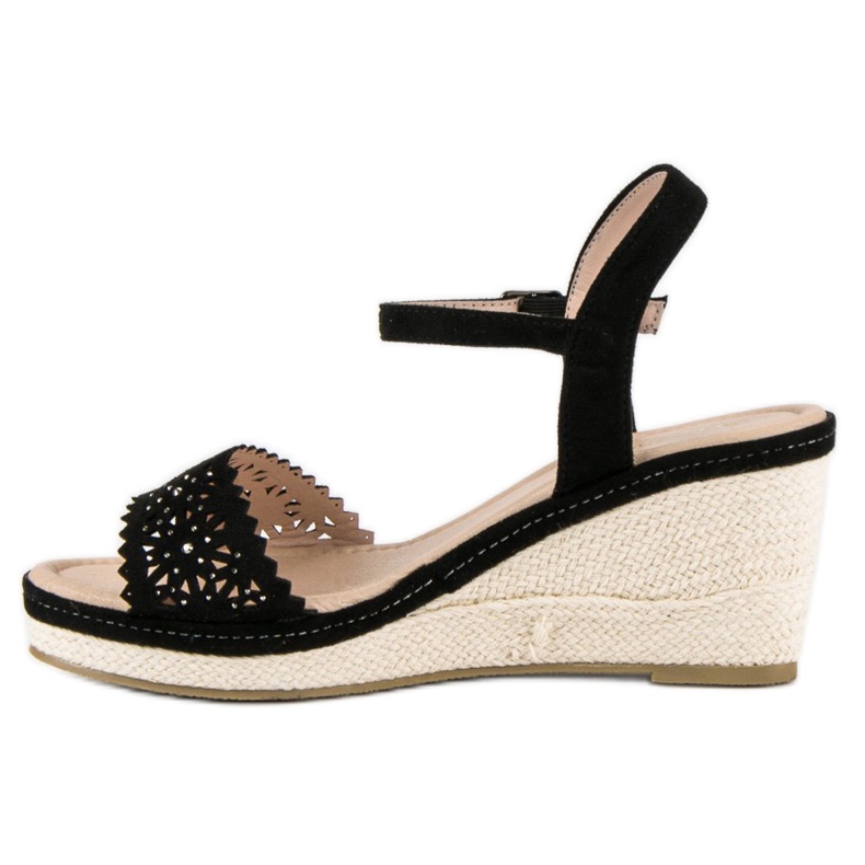 Ideal Shoes Crne espadrile na klin crno 1