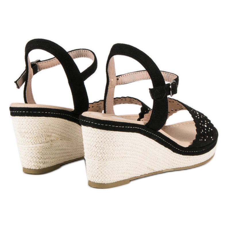 Ideal Shoes Crne espadrile na klin crna 2