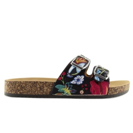 Crne papuče od pluta 6231 crna 2