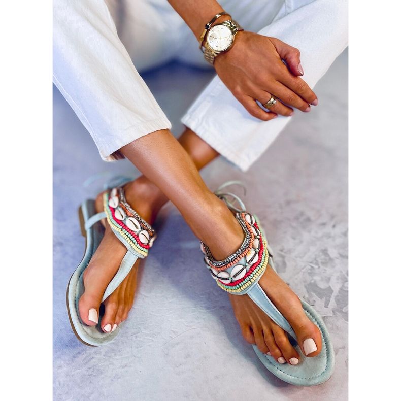 BM Sandale s plavim perlicama 8241 L. PLAVA 2