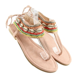 Sandale s ružičastim perlama 8241 Pink ružičasta 1