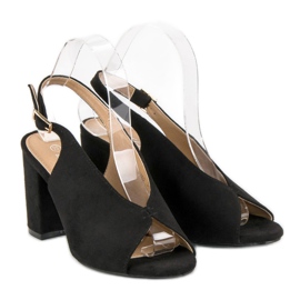 Lovery Elegantne sandale na visoku petu crno 1
