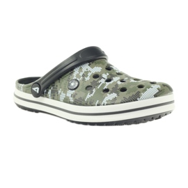 American Club Kroks camo sandale za začepljene papuče bijela crno zelena 1