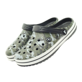 American Club Kroks camo sandale za začepljene papuče bijela crno zelena 4