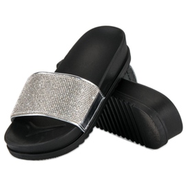 Elegantne srebrne papuče siva 2