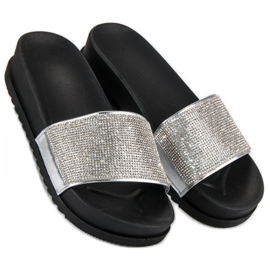 Elegantne srebrne papuče siva 1