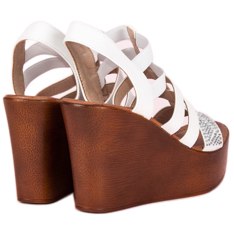Renda Lagane sandale na klin bijela 1