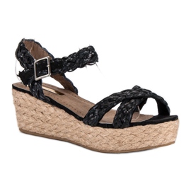 Corina Crne sandale espadrile crno 1