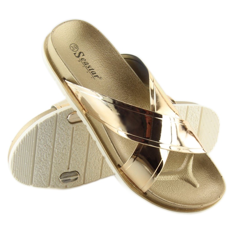 Zlatne papuče u zrcalu CK46P zlatne zlatni 2