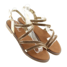 Sandale sa zlatnim kubnim cirkonima K952 zlato 2