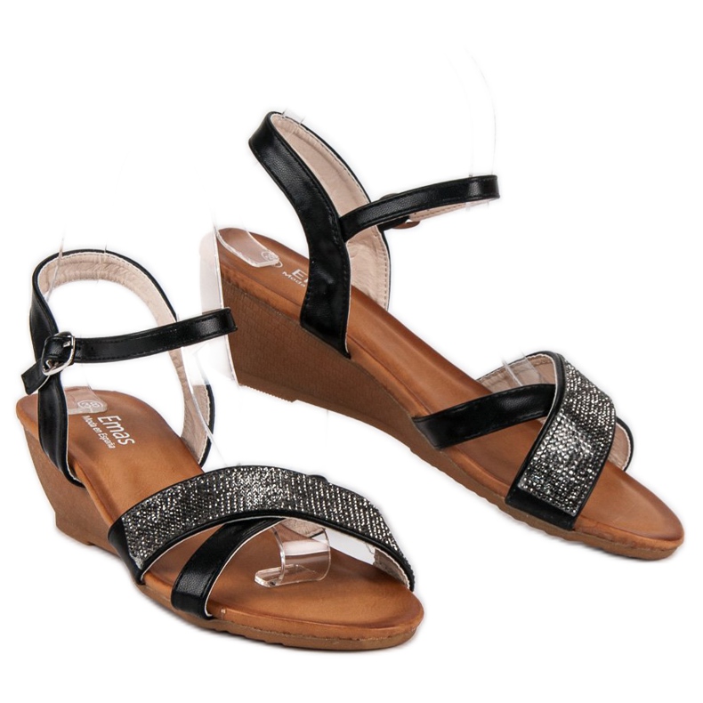 Crne sandale na klin crna 2