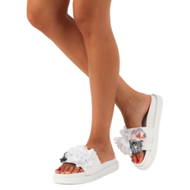 Seastar Cvijeće ženske papuče bijela 1