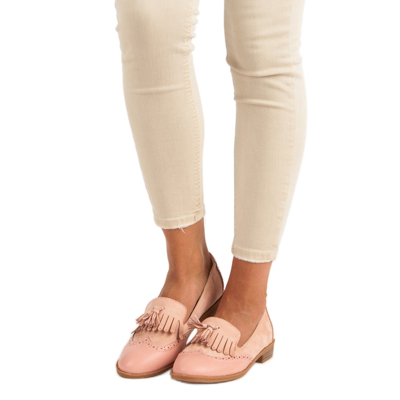 SDS Ružičaste mokasinke s resama ružičasta 1