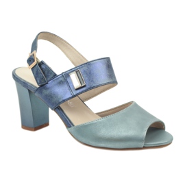 M.Daszyński Kožne sandale sa uloškom Daszyński plava 1