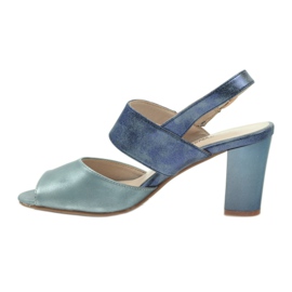 M.Daszyński Kožne sandale sa uloškom Daszyński plava 2