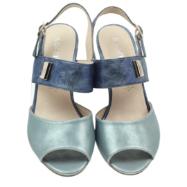 M.Daszyński Kožne sandale sa uloškom Daszyński plava 3