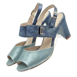 M.Daszyński Kožne sandale sa uloškom Daszyński plava 4