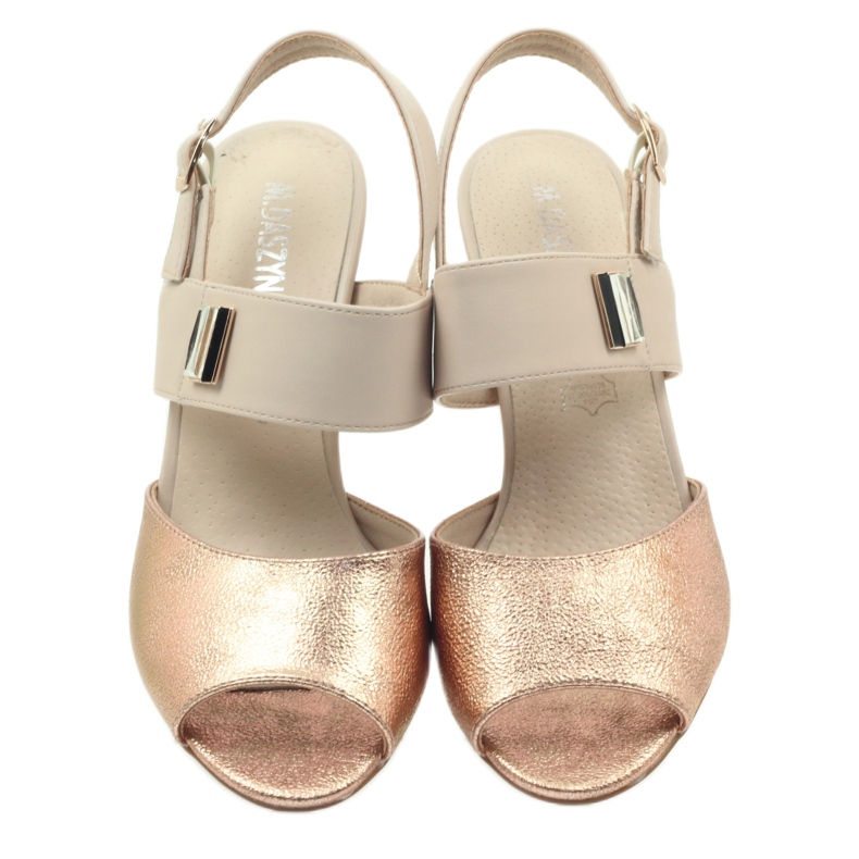 M.Daszyński Kožne sandale Daszyński SA107 bež ružičasta 3